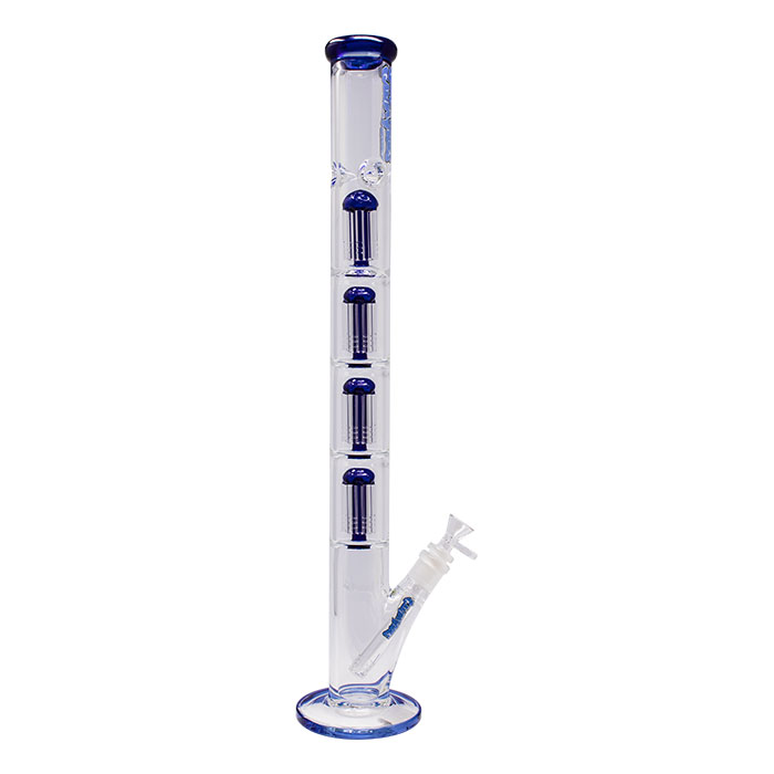 Blue Irie Vibes 24 Inches Four Percolator Ganjavibes Glass Bong