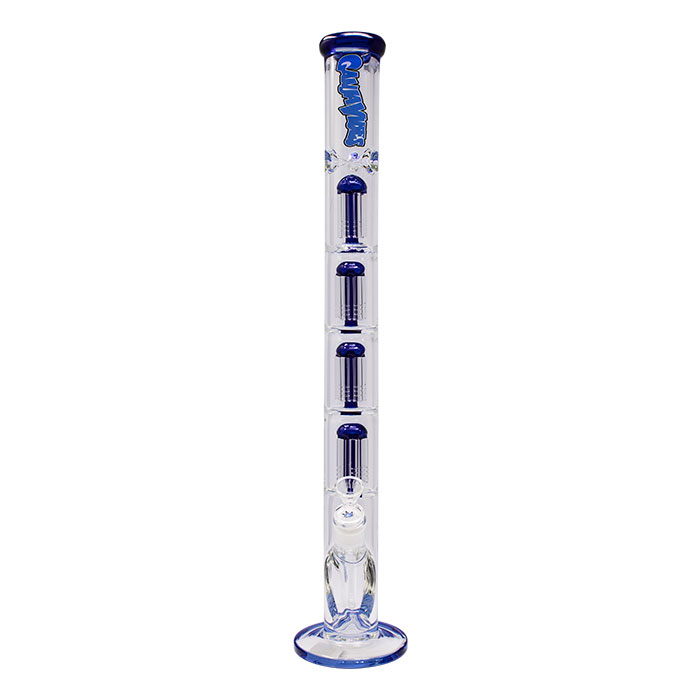 Blue Irie Vibes 24 Inches Four Percolator Ganjavibes Glass Bong