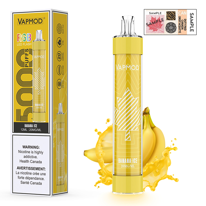 (Stamped) Banana Ice Vapmod 5000 Puffs Rechargeable Disposable Vape Ct 10