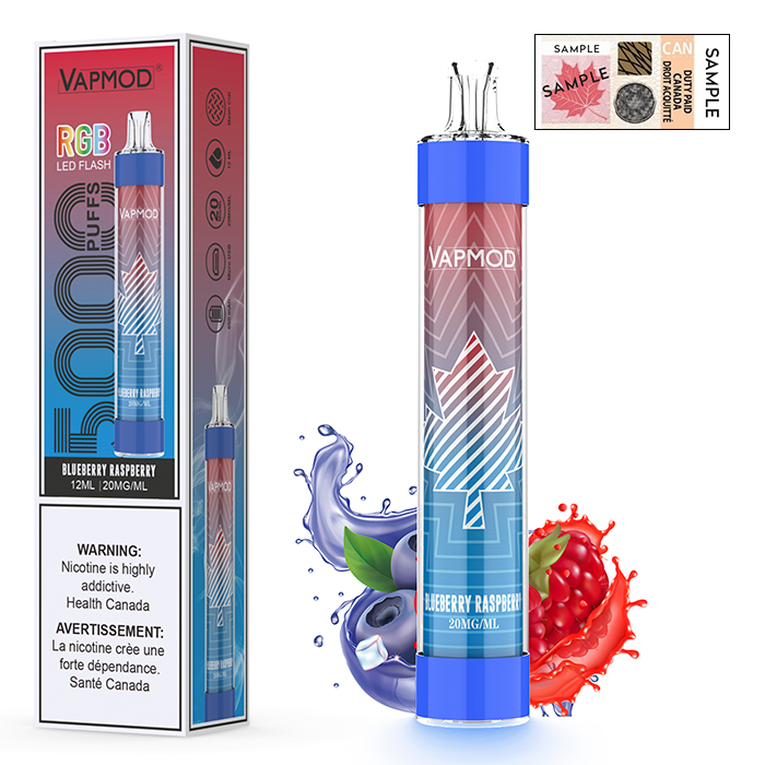 (Stamped) Blueberry Raspberry Vapmod 5000 Puffs Rechargeable Disposable Vape Ct 10