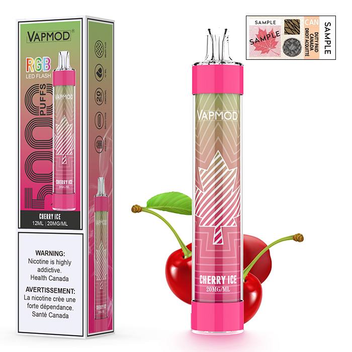 (Stamped) Cherry Ice Vapmod 5000 Puffs Rechargeable Disposable Vape Ct 10
