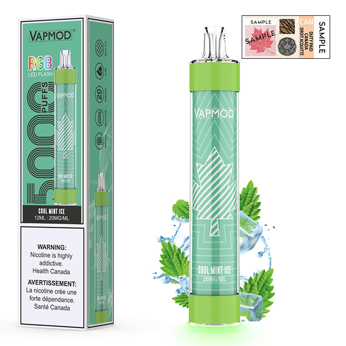 (Stamped) Cool Mint Vapmod 5000 Puffs Rechargeable Disposable Vape Ct 10
