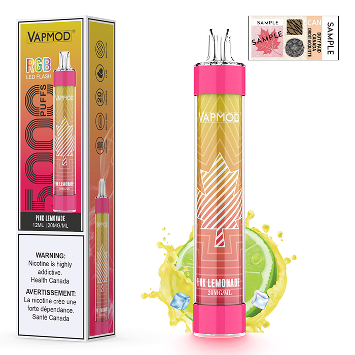 (Stamped) Pink Lemonade Vapmod 5000 Puffs Rechargeable Disposable Vape Ct 10