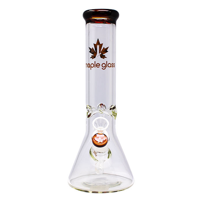 Maple Glass Amber Ice Catcher 12 Inches Glass Bong