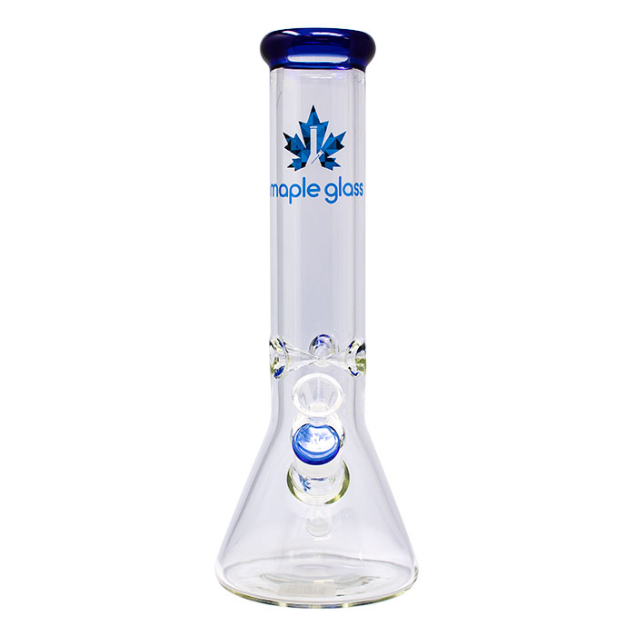 Maple Glass Blue Ice Catcher 12 Inches Glass Bong