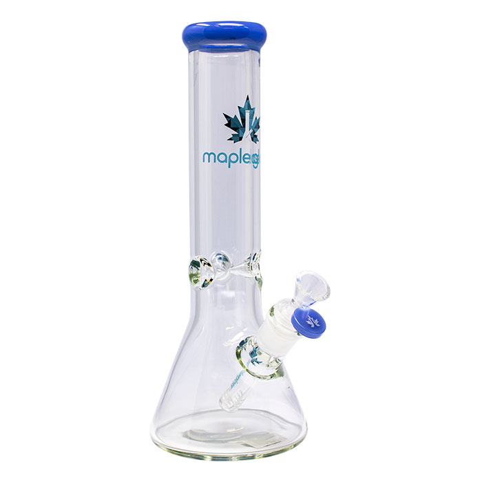Maple Glass Jade Blue Ice Catcher 12 Inches Glass Bong