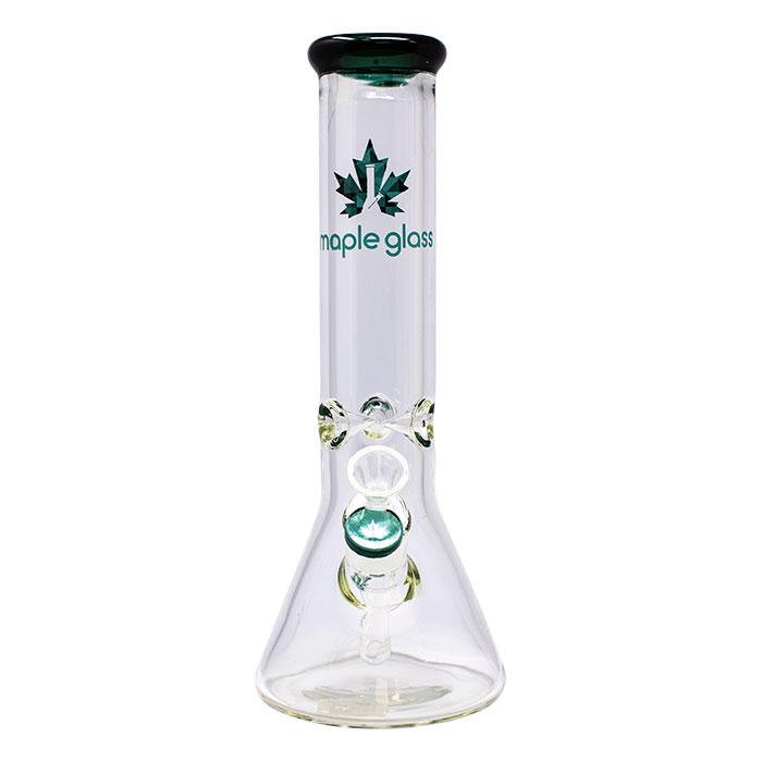 Maple Glass Teal Ice Catcher 12 Inches Glass Bong