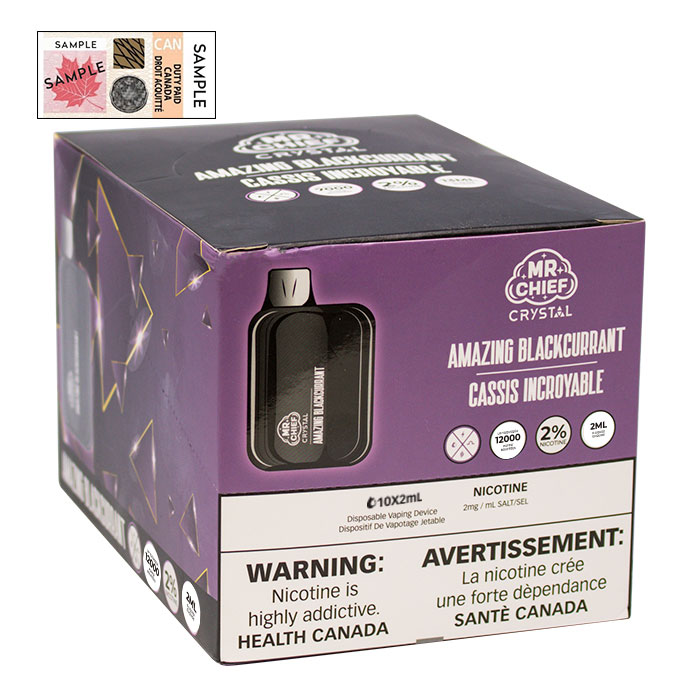 (Stamped) Crystal Amazing Blackcurrant 7000 Puffs Disposable Vape By Mr. Chief Ct 10