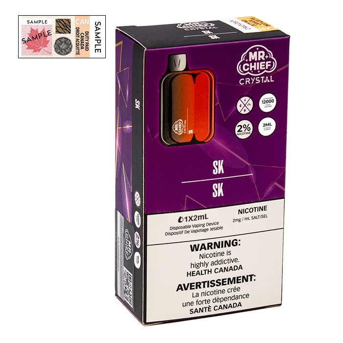 (Stamped) Crystal SK 7000 Puffs Disposable Vape By Mr. Chief Ct 10