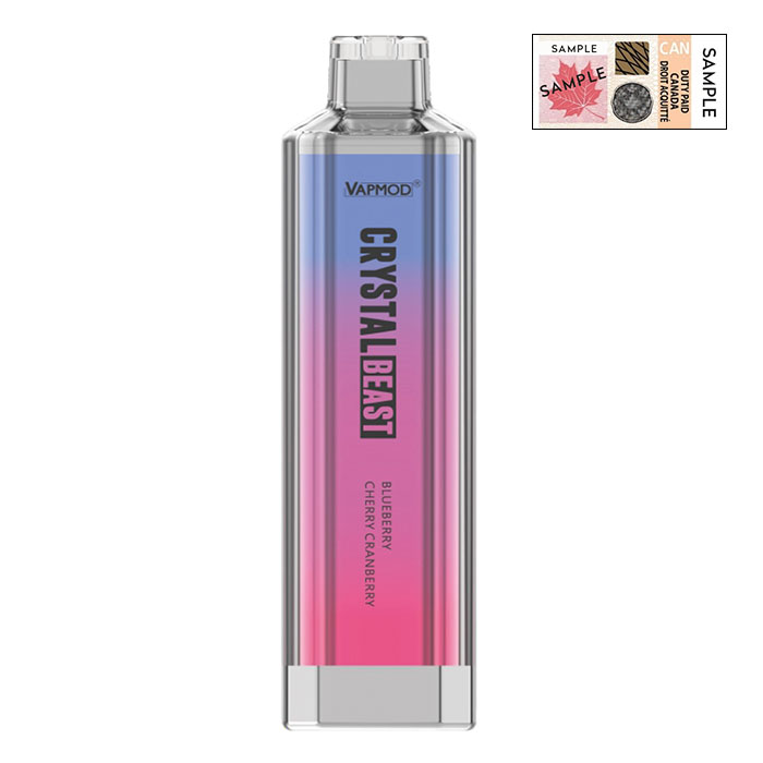 (Stamped) Blueberry Cherry Cranberry Crystal Beast 5000 Puffs Disposable Vape By Vapmod Ct 10