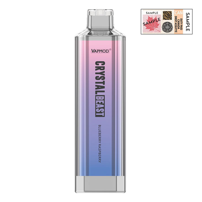 (Stamped) Blueberry Rasberry Crystal Beast 5000 Puffs Disposable Vape By Vapmod Ct 10