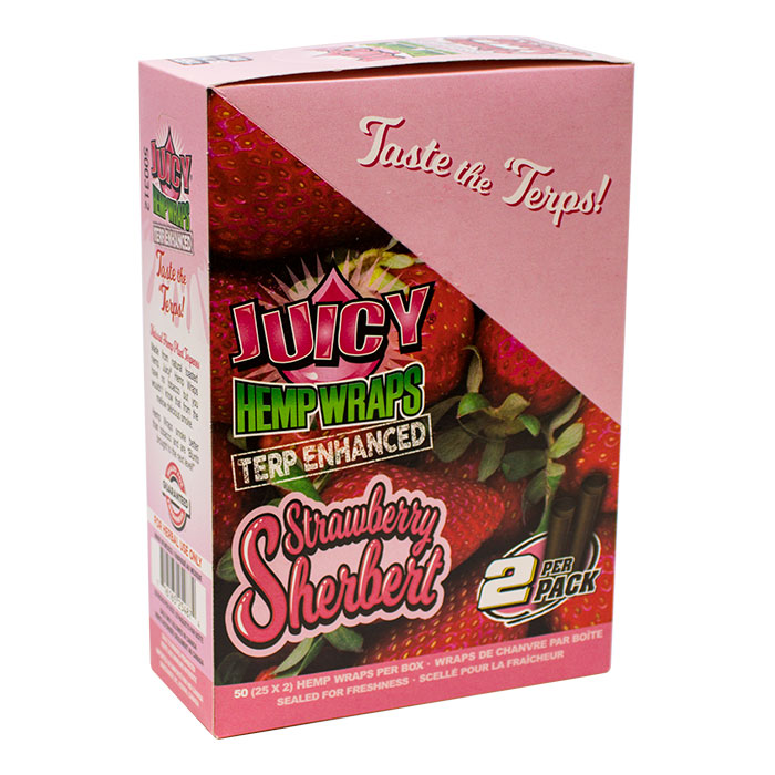 Strawberry Sherbert Jam Juicy Hemp Wraps Display of 25