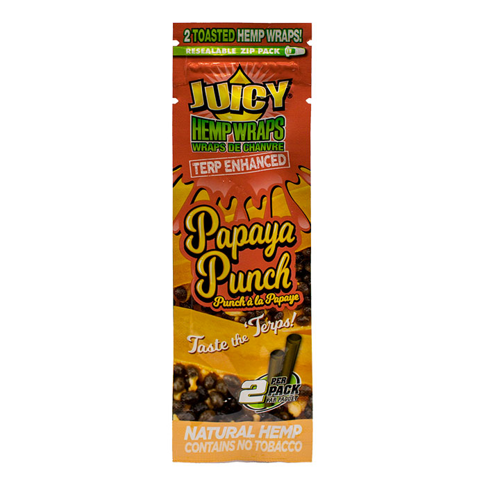 Papaya Punch Juicy Hemp Wraps Display of 25