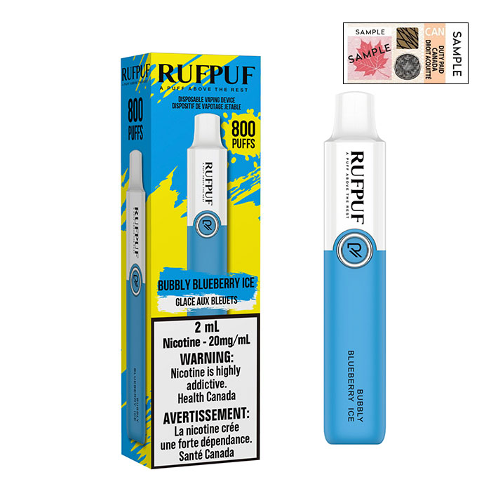 BC Compliance - Bubbly Blueberry Ice G Core Rufpuf 800 Puffs Disposable Vape Ct 10