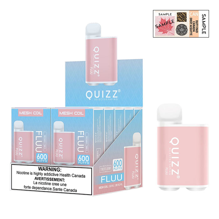 BC-Compliance (Stamped) Fluu Quizz 600 Puffs Disposable Vape Ct 10