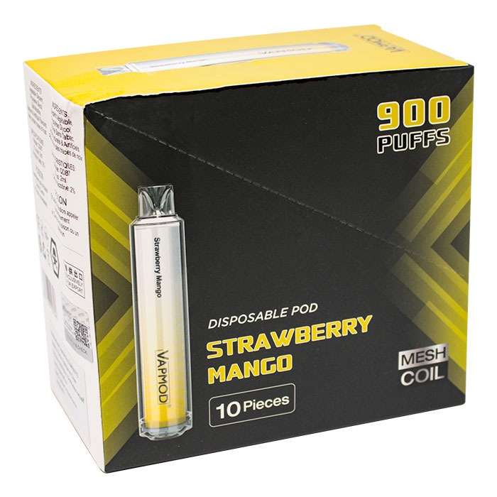 BC Compliance - Strawberry Mango Quickie 900 Puffs Vape By Vapmod Ct 10