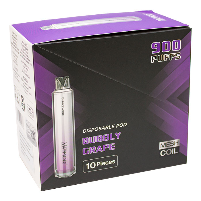 BC Compliance - Bubbly Grape Quickie 900 Puffs Vape By Vapmod Ct 10