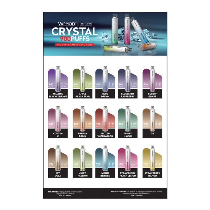 Vapmod Crystal Quickie 900 Puffs Disposable Vape Poster