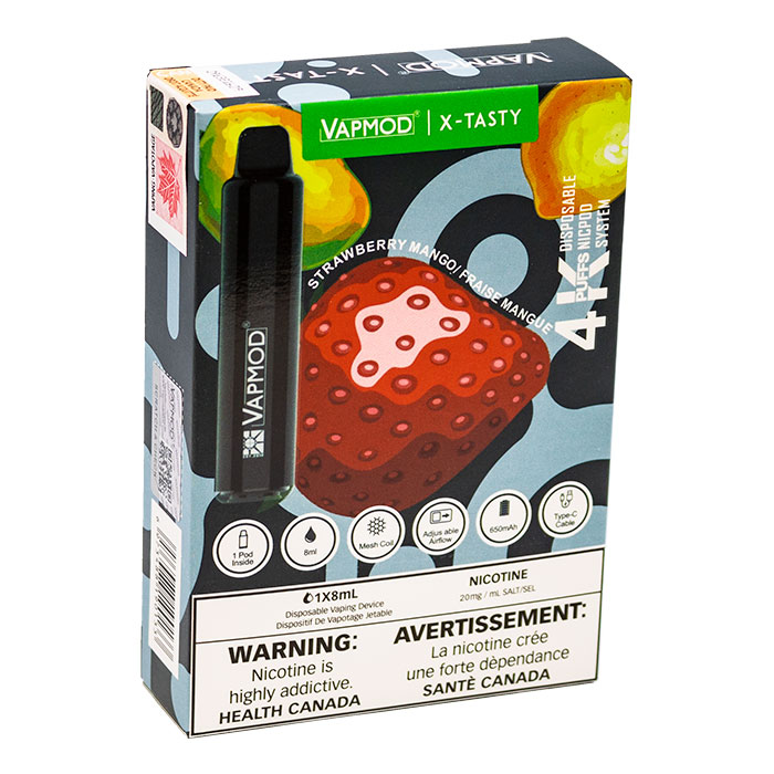 Strawberry Mango (Stamped) Vapmod X-Tasty 4000 Puffs Disposable Vape Ct 5