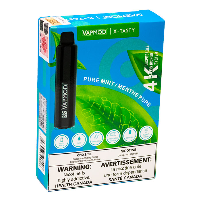 Pure Mint (Stamped) Vapmod X-Tasty 4000 Puffs Disposable Vape Ct 5