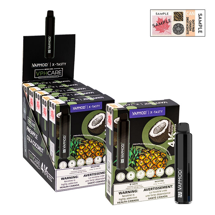 Pineapple Cola Coconut (Stamped) Vapmod X-Tasty 4000 Puffs Disposable Vape Ct 5
