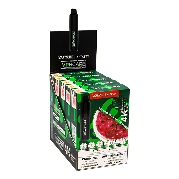 Frozen Watermelon (Stamped) Vapmod X-Tasty 4000 Puffs Disposable Vape Ct 5