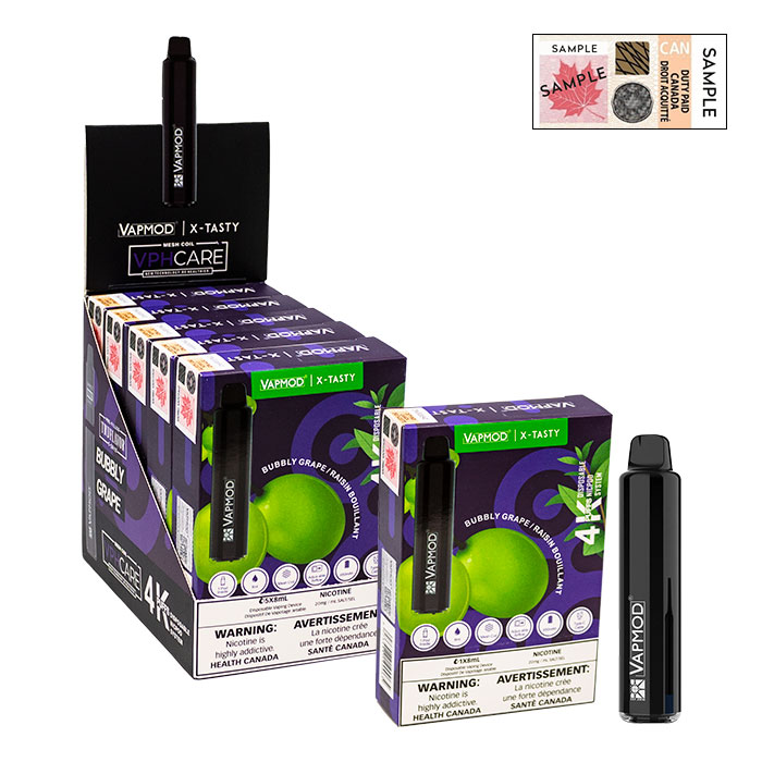 Bubbly Grape (Stamped) Vapmod X-Tasty 4000 Puffs Disposable Vape Ct 5