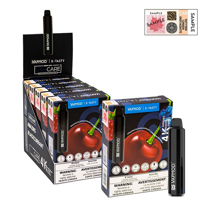 Amazing Blackcurrant (Stamped) Vapmod X-Tasty 4000 Puffs Disposable Vape Ct 5