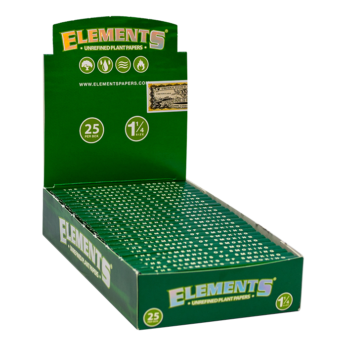 Elements Green 1.25 Rolling Paper Ct 25