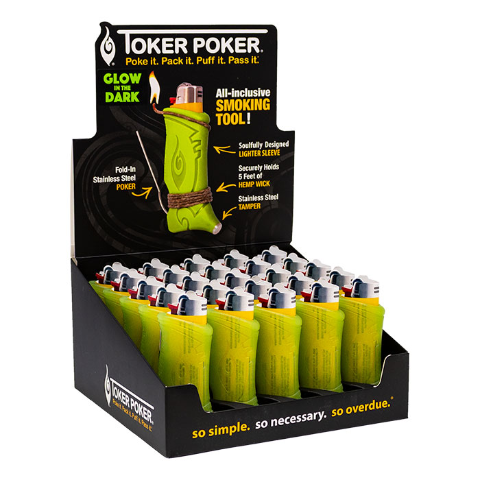 Toker Poker Glow In Dark - BIC Compatible Ct 25