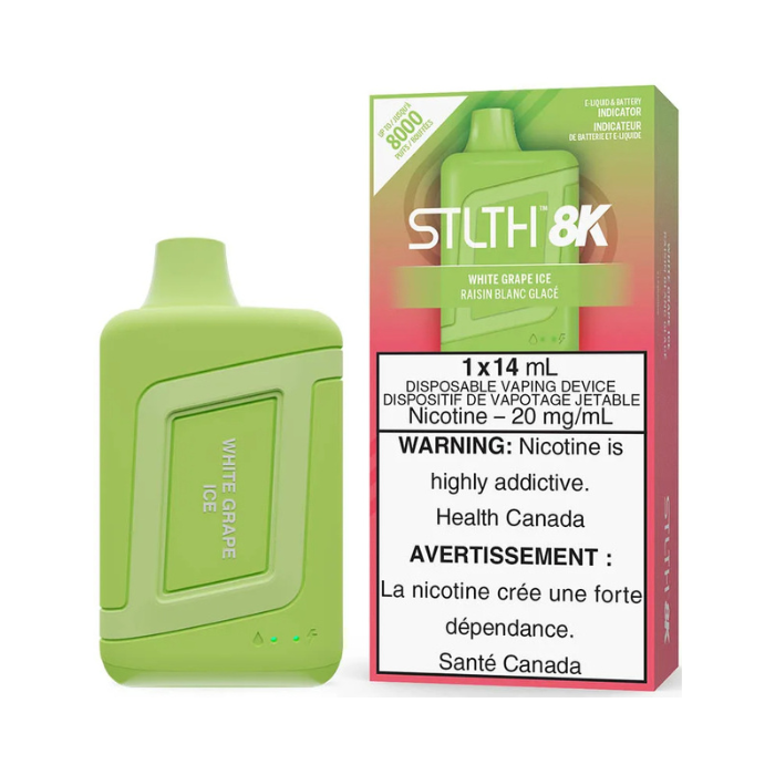 (Stamped) White Grape Ice Stlth 8000 Puffs Disposable Vape Ct 5
