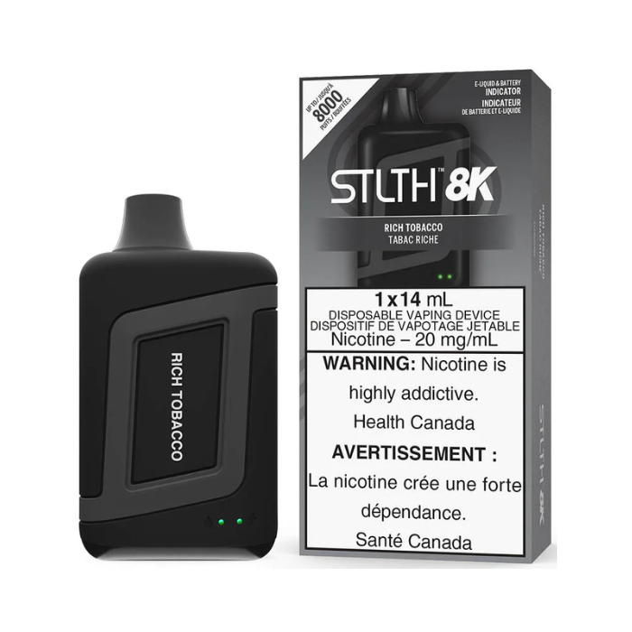 (Stamped) Rich Tobacco Stlth 8000 Puffs Disposable Vape Ct 5- B.C/Q.C Compliance
