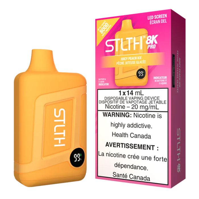 (Stamped) Juicy Peach Ice Stlth Pro 8000 Puffs Disposable Vape Ct 5
