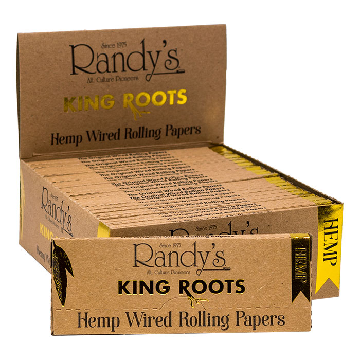 Randy's Roots Organic Hemp King Size Wired Rolling Paper Ct 25