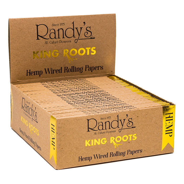 Randy's Roots Organic Hemp King Size Wired Rolling Paper Ct 25