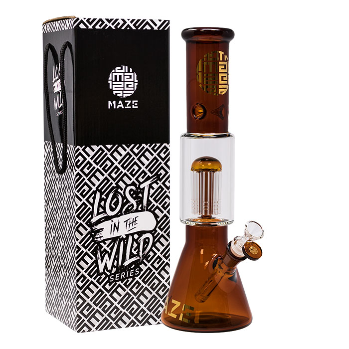 Amber Lost In The Wild Series 12-14 Inches Maze Glass Bong