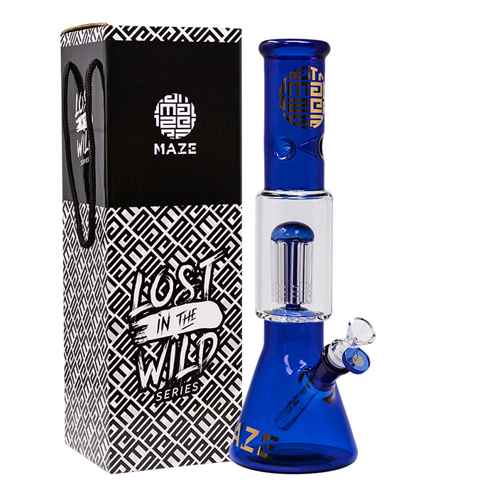 Blue Lost In The Wild Series 12-14 Inches Maze Glass Bong