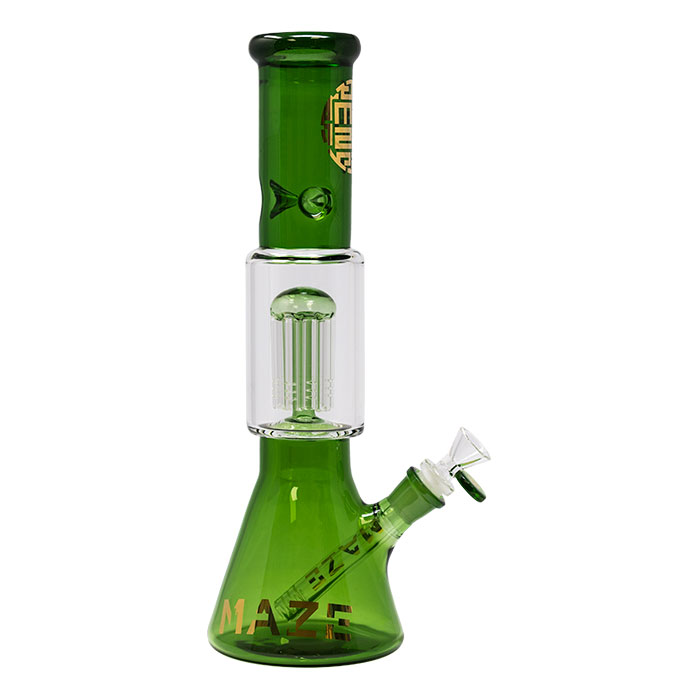 Green Lost In The Wild Series 12-14 Inches Maze Glass Bong