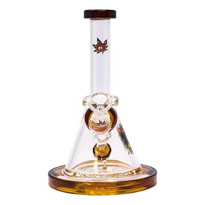 Keep Calm & Smoke Weed 8 Inches Ganjavibes Amber Glass Bong From Stay High Series