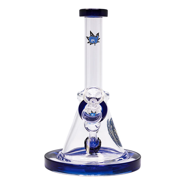 Weed Leaf 8 Inches Ganjavibes Blue Glass Bong From Stay High Series