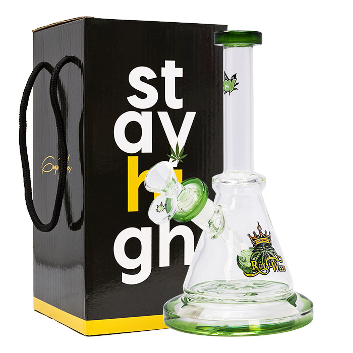 Royal Weed 8 Inches Ganjavibes Green Glass Bong From Stay High Series