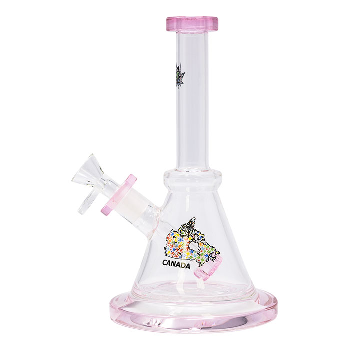 Weed Everywhere 8 Inches Ganjavibes Pink Glass Bong From Stay High Series