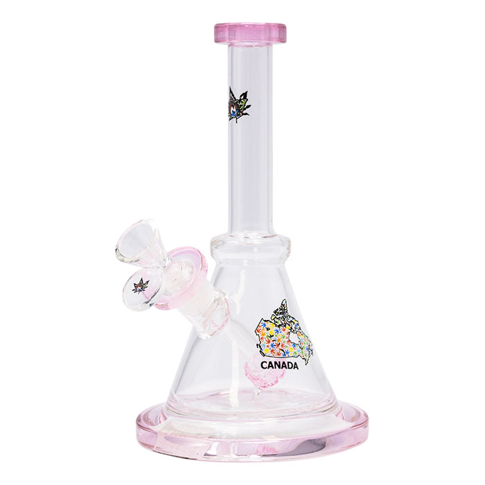 Weed Everywhere 8 Inches Ganjavibes Pink Glass Bong From Stay High Series