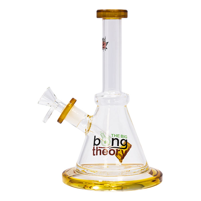 The Big Bong Theory 8 Inches Ganjavibes Gold Glass Bong From Stay High Series