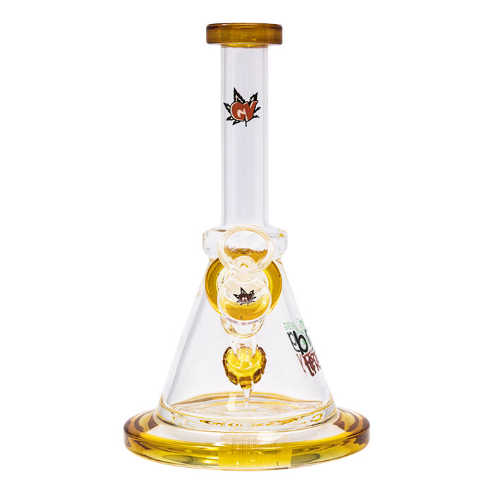 The Big Bong Theory 8 Inches Ganjavibes Gold Glass Bong From Stay High Series