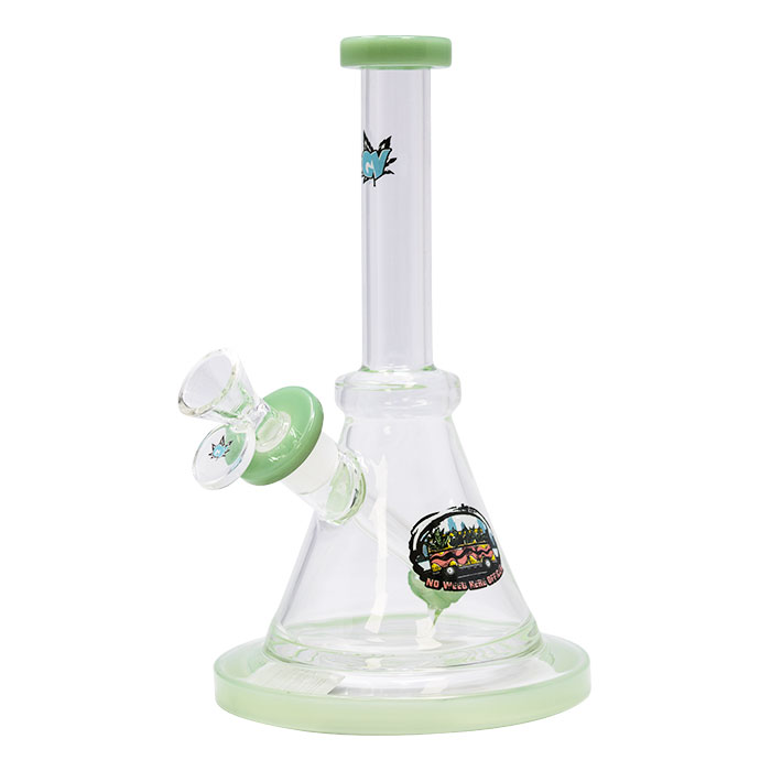 No Weed Here Officer 8 Inches Ganjavibes Sea Green Glass Bong From Stay High Series