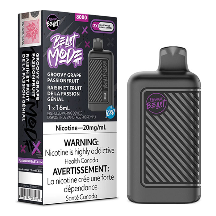 (Stamped) Groovy Grape Passionfruit Flavour Beast Mode 8000 Puffs Disposable Vape Ct 5