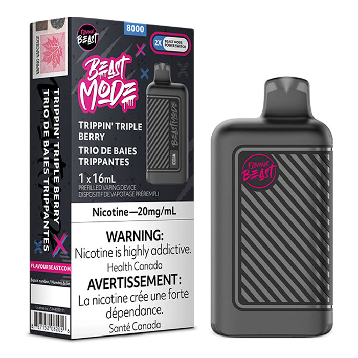 (Stamped) Trippin' Triple Berry Flavour Beast Mode 8000 Puffs Disposable Vape Ct 5