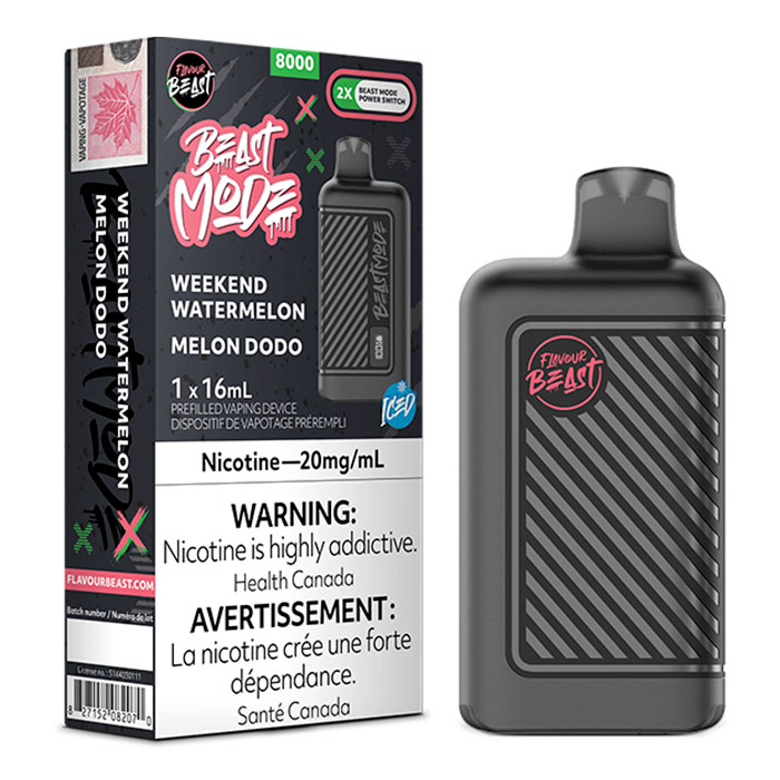 (Stamped) Weekend Watermelon Flavour Beast Mode 8000 Puffs Disposable Vape Ct 5