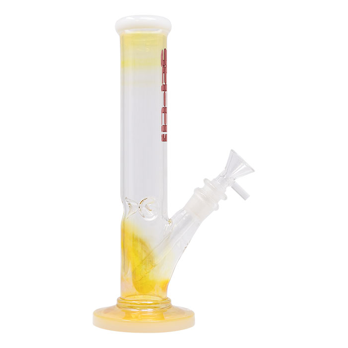 White Cylindrical Sci Fi Glass 12 Inches Bong